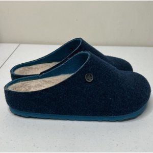 Birkenstock Womens Blue Kaprun Wool Clogs Size 37 Slip On Comfort Shoes Slides
